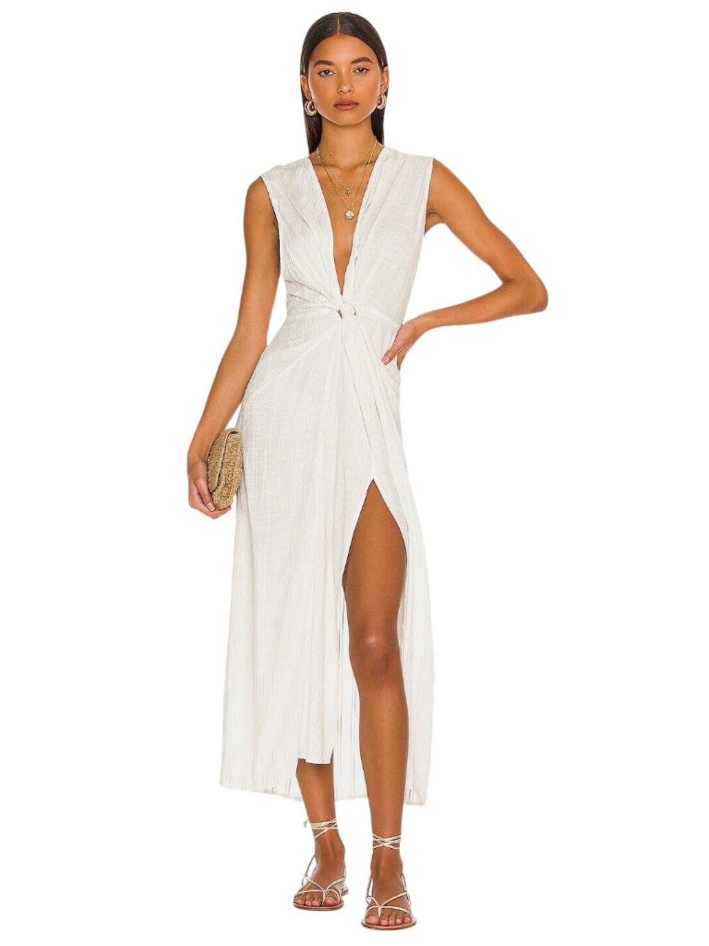 LSpace Down The Line Cover Up Dress in Cream Small New Womens Long Maxi